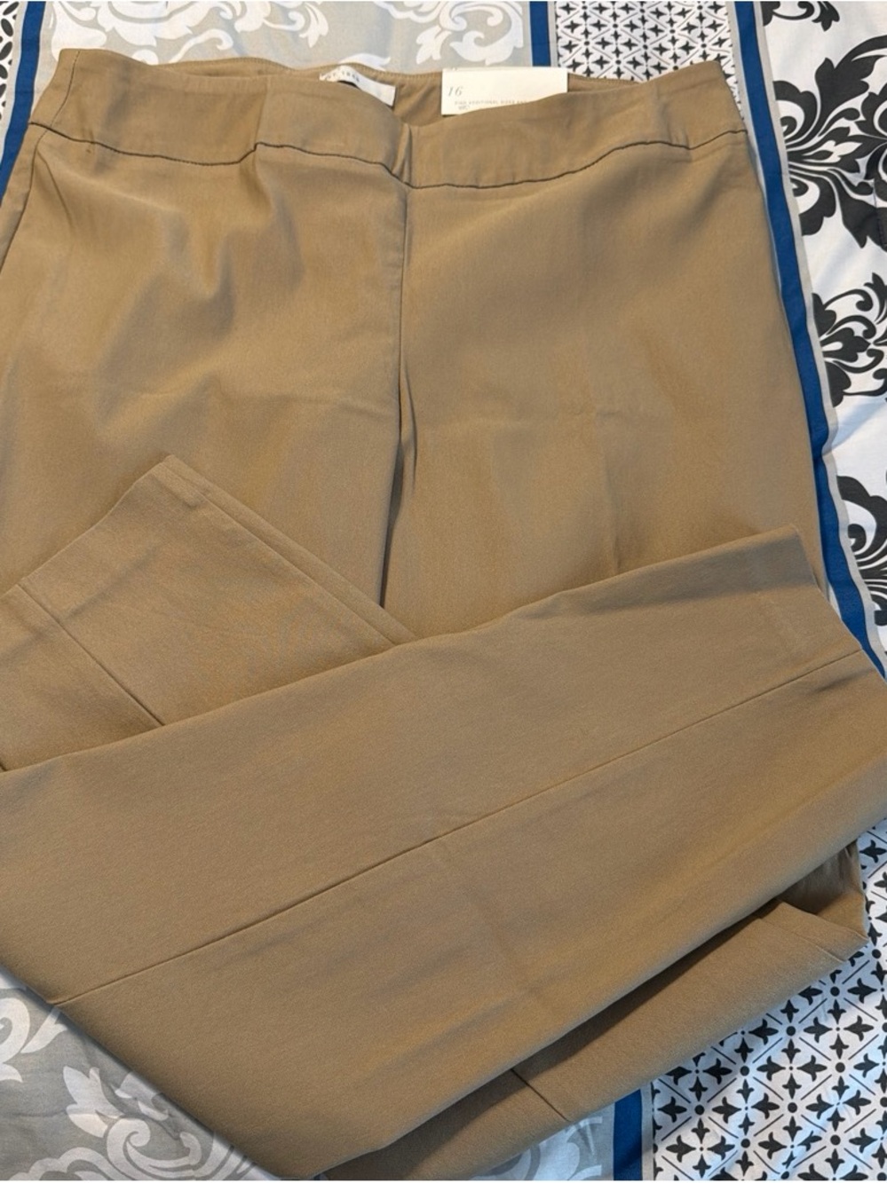 Women’s Flat-Front Dress Pants in Tan
